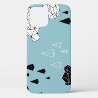 Geometric clouds and rain, seamless pattern.