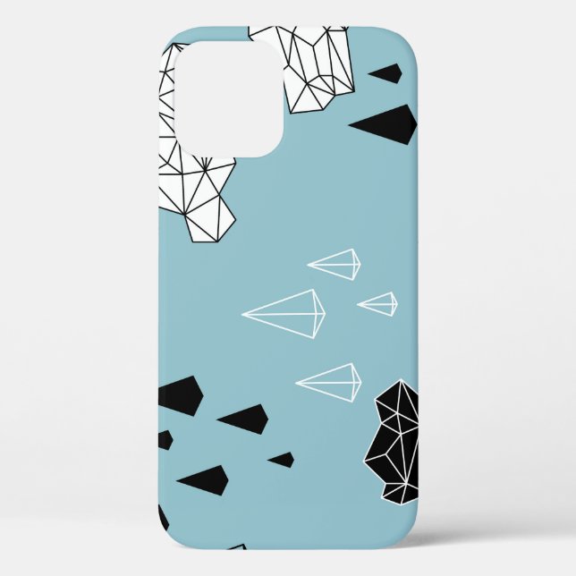 Geometric clouds and rain, seamless pattern. Case-Mate iPhone case (Back)