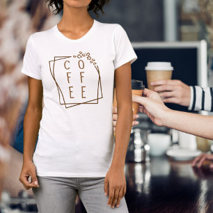 Geometric Coffee Brown Cheetah Print Typography T-Shirt