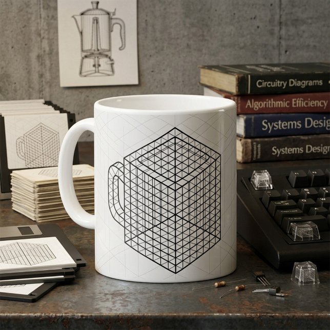 Geometric Coffee Mug Isometric Grid Art  (Creator Uploaded)