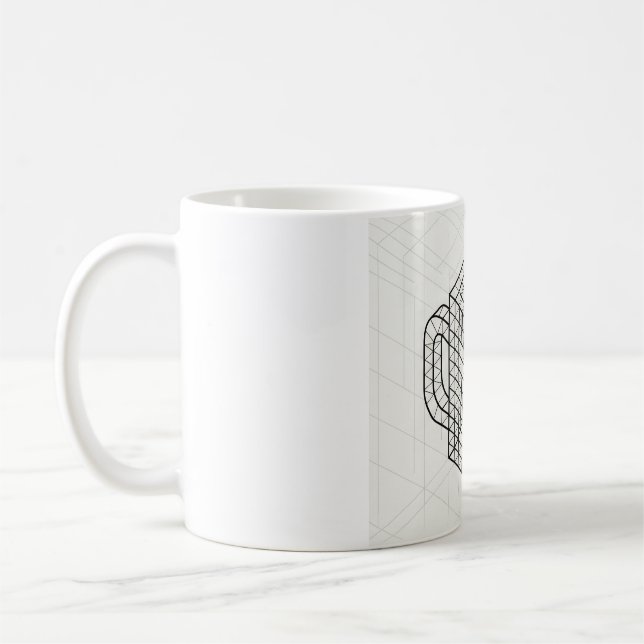 Geometric Coffee Mug Isometric Grid Art  (Left)