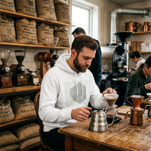 Geometric Coffee Mug Isometric Grid Art Hoodie