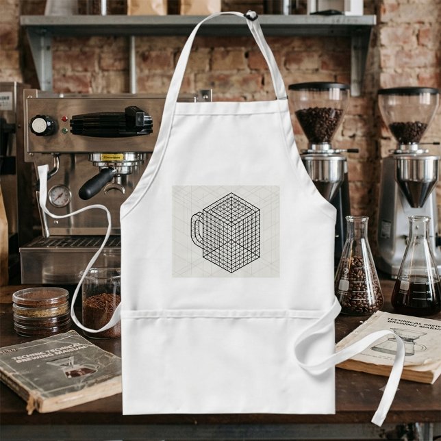 Geometric Coffee Mug Isometric Grid Art  Standard Apron (Creator Uploaded)