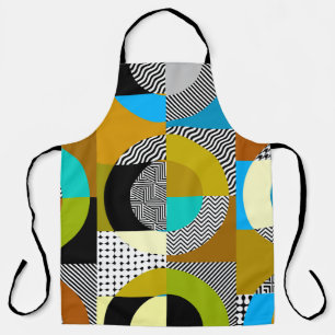 Geometric collage: circles, vintage pattern. apron
