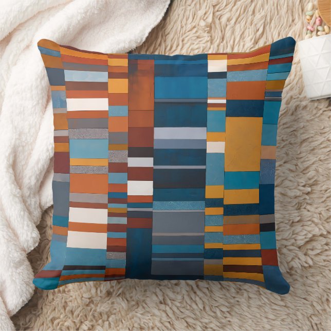 Geometric Color Block Pattern Southwestern Colors Cushion (Blanket)