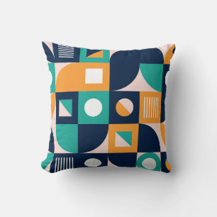 Geometric color composition template with abstract cushion