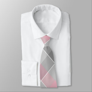 geometric colorblocks pink grey tie