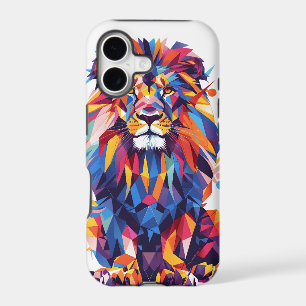 Geometric colorful lion design