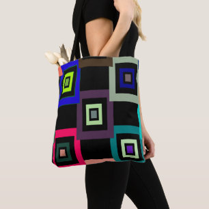 Geometric Colorful Squares - Art Gallery Artist  Tote Bag