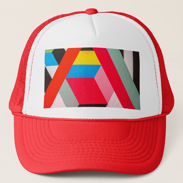 geometric colors trucker hat (Front)