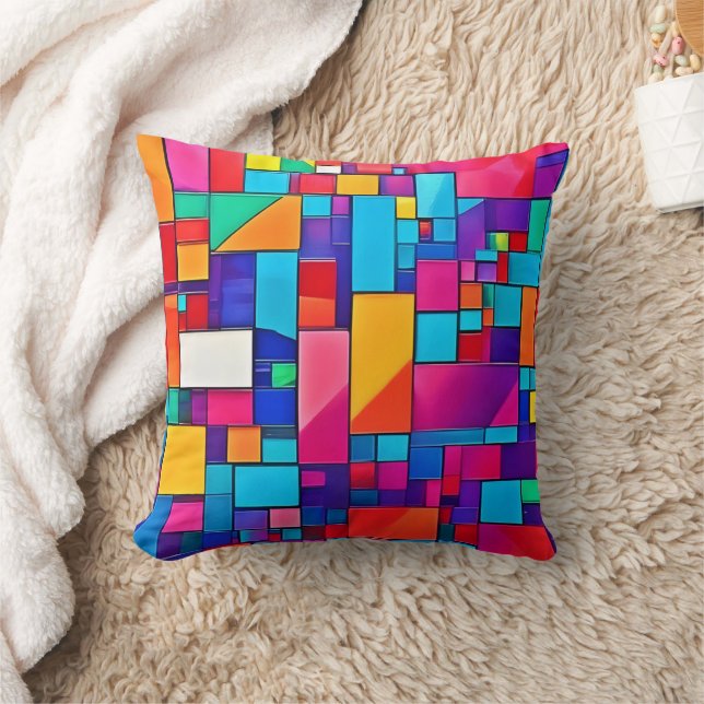 Geometric Colour Art Cushion (Blanket)