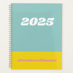 Geometric Colour Block in Teal 2025 Personalised  Planner<br><div class="desc">Get organised with a touch of retro flair using this Geometric Colour Block 2025 Personalised Planner in teal and yellow. The bold, retro-inspired design features vibrant colour blocks that create a fun, modern aesthetic. With its undated format, you can start planning anytime, making it flexible for your schedule. Personalise it...</div>