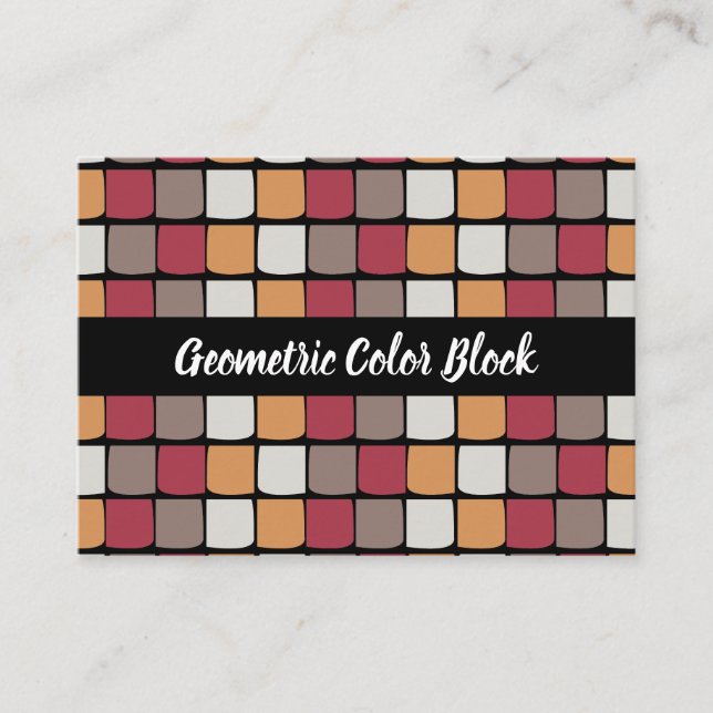 Geometric Colour Block Pattern Business Card (Front)