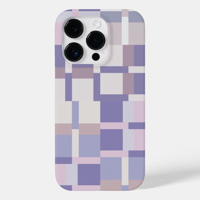 Geometric Colour Block Pattern - Purple and Latte Case-Mate iPhone Case (Back)