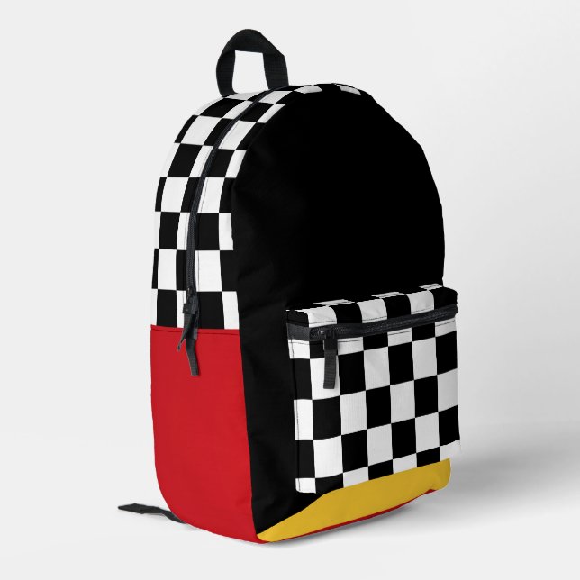 Geometric Colour Block Patterns Printed Backpack (Back Corner Left)