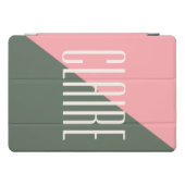 Geometric Colour Block Pink Green Personalised Nam iPad Pro Cover (Horizontal)