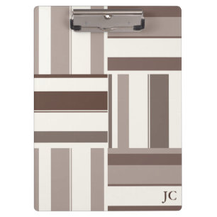 Geometric Colour Block Rectangles - Brown and Beig Clipboard