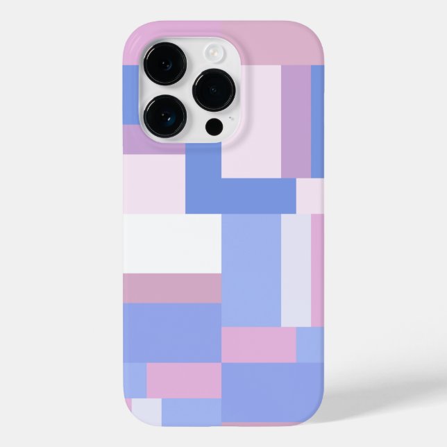 Geometric Colour Block Rectangles - Pink and Blue Case-Mate iPhone Case (Back)