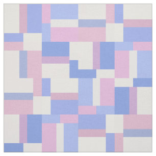 Geometric Colour Block Rectangles - Pink and Blue Fabric