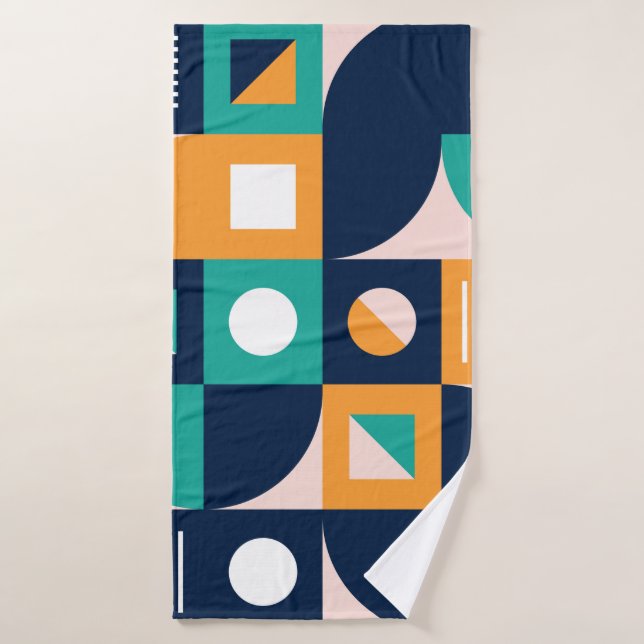 Geometric colour composition template with abstrac bath towel (Bath Towel)