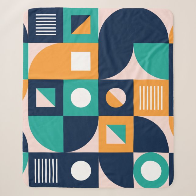 Geometric colour composition template with abstrac sherpa blanket (Front)
