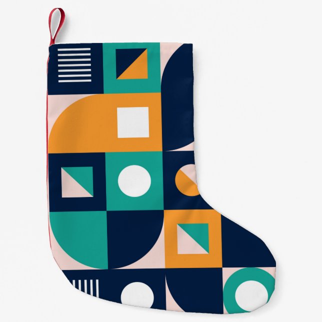Geometric colour composition template with abstrac small christmas stocking (Front)