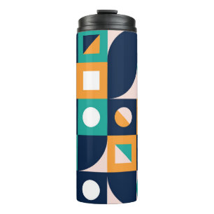Geometric colour composition template with abstrac thermal tumbler
