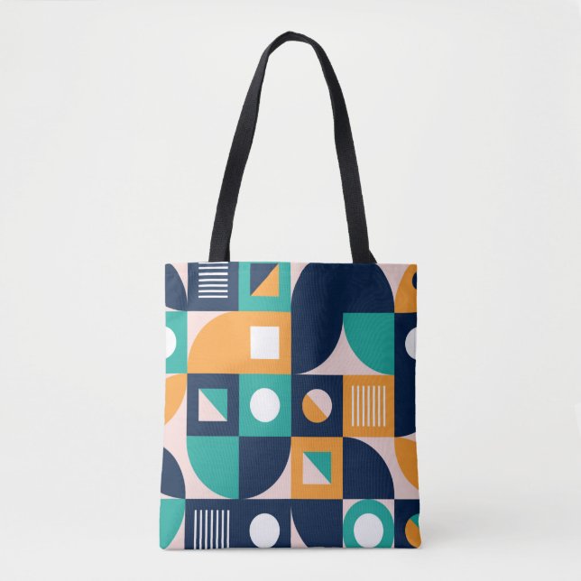 Geometric colour composition template with abstrac tote bag (Front)