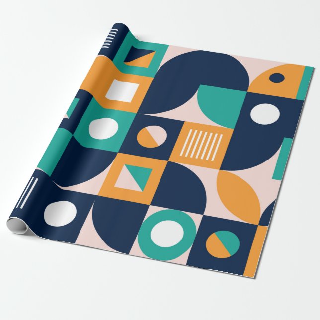 Geometric colour composition template with abstrac wrapping paper (Unrolled)