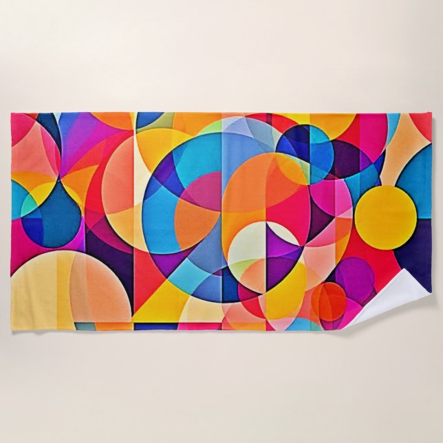  Geometric Colour Emotion Beach Towel (Front)