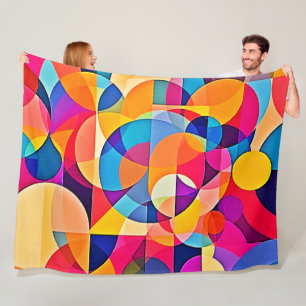 Geometric Colour Emotion Fleece Blanket