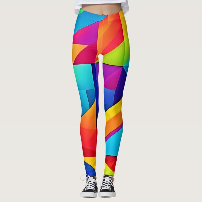 Geometric Colour Kaleidoscope Leggings (Front)