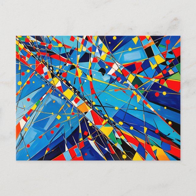 Geometric Colour Orbit Abstraction Postcard (Front)