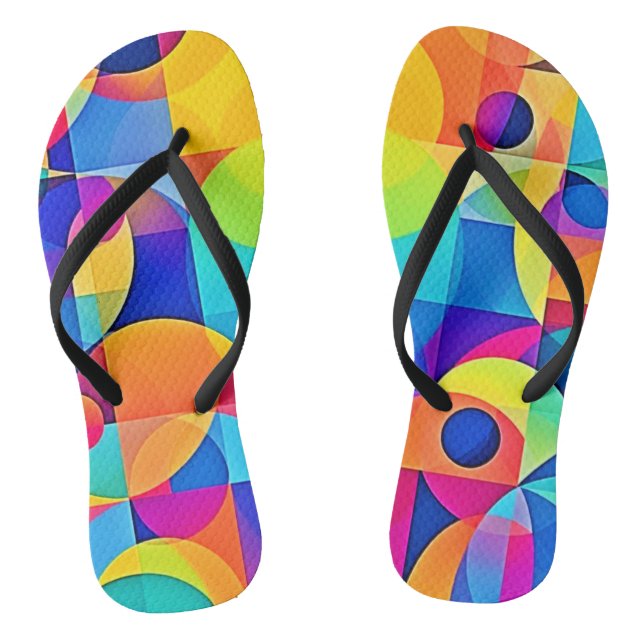 Geometric Colour Symphony Thongs (Footbed)