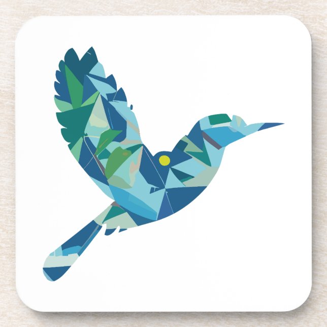 Geometric Coloured Bird Coaster (Front)