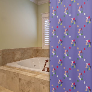Geometric coloured pattern lavender Shower Curtain