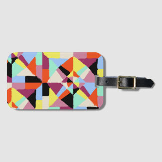 Geometric colourful abstract All-Over-Print Socks Luggage Tag