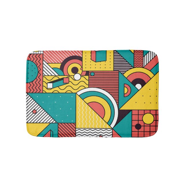 Geometric colourful: abstract pattern. bath mat (Front)