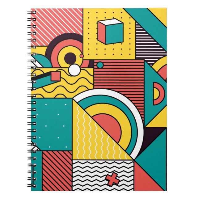 Geometric colourful: abstract pattern. notebook (Front)