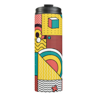 Geometric colourful: abstract pattern. thermal tumbler