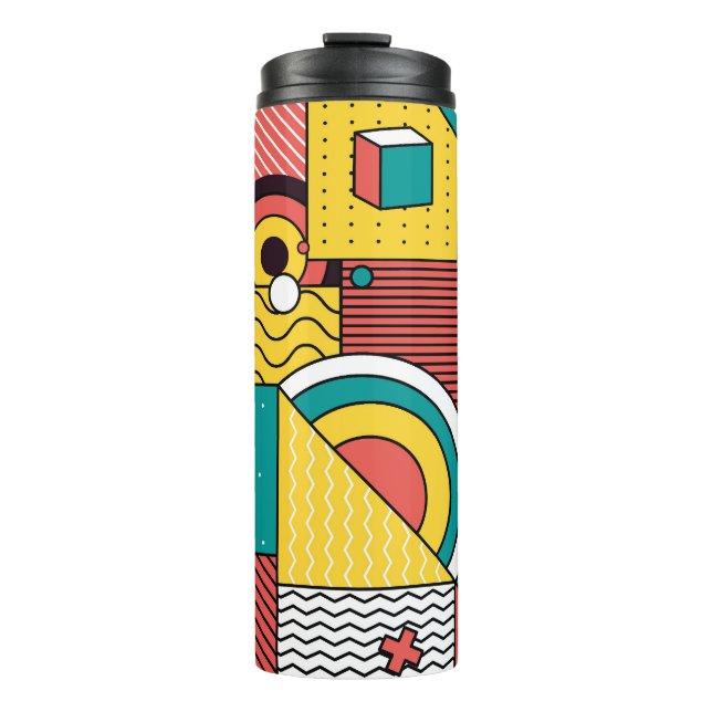 Geometric colourful: abstract pattern. thermal tumbler (Front)