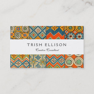 Geometric Colourful Antique Egyptian Graphic Art Business Card