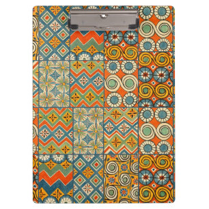 Geometric Colourful Antique Egyptian Graphic Art Clipboard