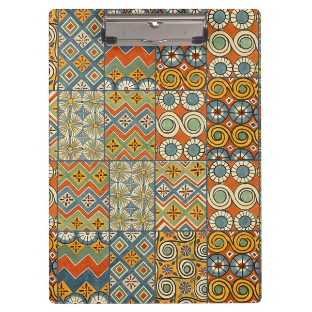 Geometric Colourful Antique Egyptian Graphic Art Clipboard (Front)