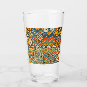 Geometric Colourful Antique Egyptian Graphic Art Glass
