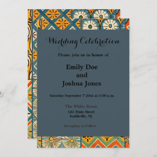 Geometric Colourful Antique Egyptian Graphic Art Invitation