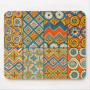 Geometric Colourful Antique Egyptian Graphic Art Mouse Pad
