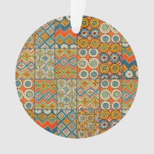 Geometric Colourful Antique Egyptian Graphic Art Ornament