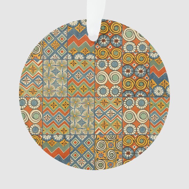 Geometric Colourful Antique Egyptian Graphic Art Ornament (Front)