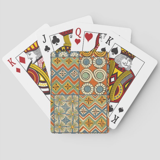 Geometric Colourful Antique Egyptian Graphic Art Playing Cards (Back)